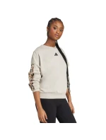 Dámská mikina adidas Animal Print 3-Stripes French Terry Sweatshirt cream JM1836