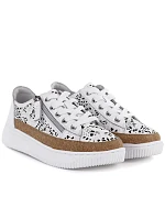 Dámské kožené polobotky na zip bílé Artiker 58C1250