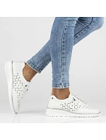 Dámské kožené ažurové polobotky Filippo model 22097348