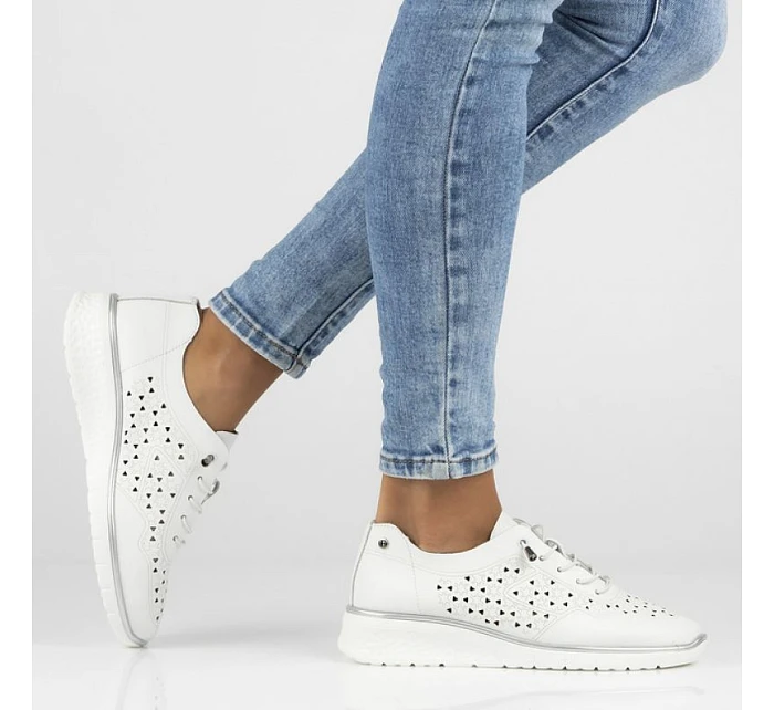 Dámské kožené ažurové polobotky Filippo model 22097348