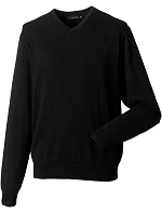 Russell Athletic 710M Pletený svetr s výstřihem do V 11.710M black Russell Athletic 710M Pletený svetr s výstřihem do V 11.710M black