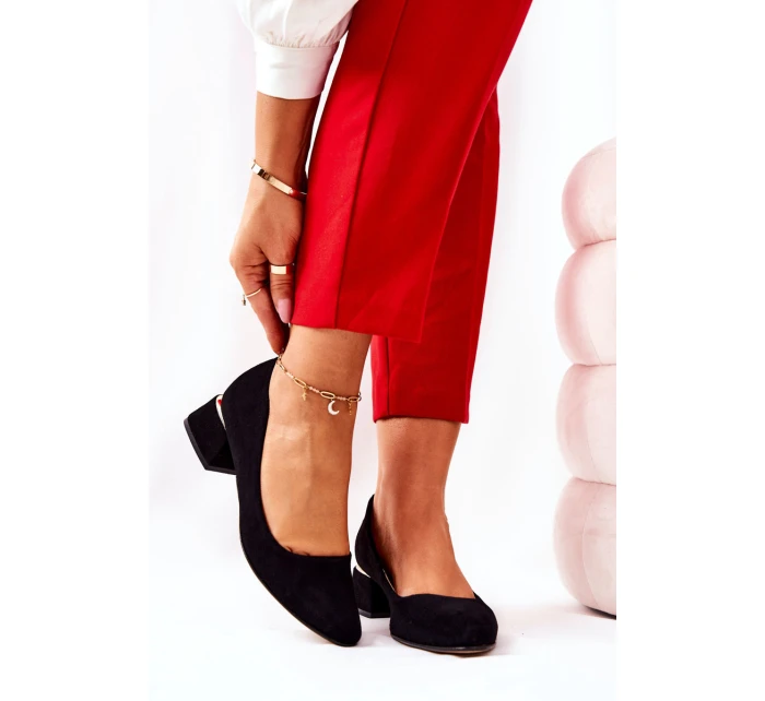 Semišové lodičky Lewski 3118 Černé