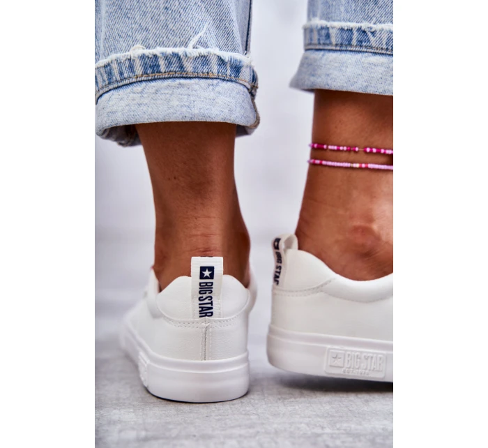 Dámské tenisky Kožené Big Star KK274005 Bílé Dámské tenisky Kožené Big Star KK274005 Bílé