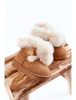 Dětské teplé sněhule Hnědá a bílá model 21600352 - Boto Dětské teplé sněhule Hnědá a bílá model 21600352 - Boto