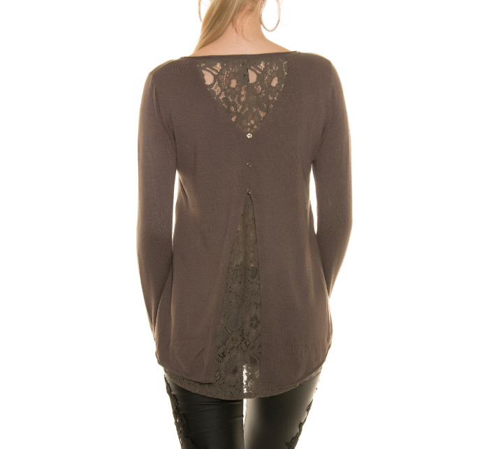Sexy Koucla pullover with lace and buttons
