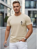 Tshirt męski bawełniany z nadrukiem AS beżowy model 22305582 - FashionStreet Tshirt męski bawełniany z nadrukiem AS beżowy model 22305582 - FashionStreet