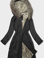 Dámská kožešinová parka černá (5M3180-392)