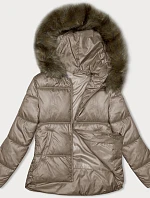 Dámská bunda bomber béžová S'west (B8190-12)