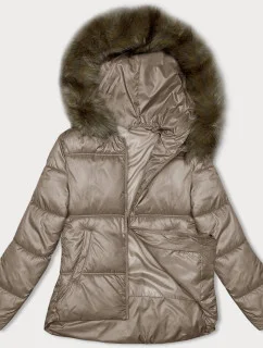 Béžová dámská bunda se střihem model 21246832 - S'WEST