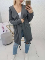 Zateplená bunda s kapucí v grafitové barvě