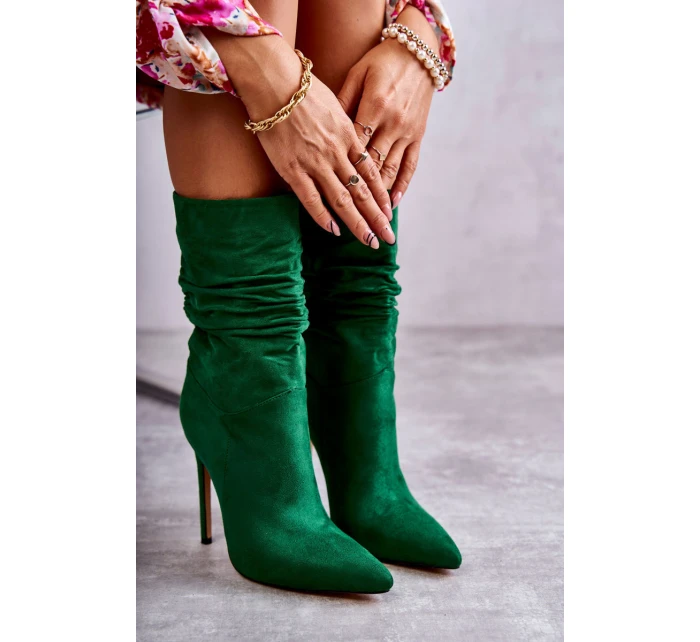 Dámské kozačky kozačky Zelené model 21597026 - Boto