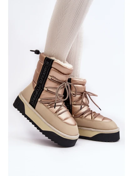Dámské sněhové boty s podrážkou Bežové model 21640524 - D.Franklin Dámské sněhové boty s podrážkou Bežové model 21640524 - D.Franklin