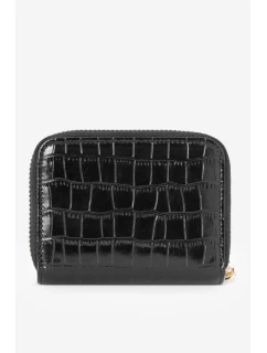 Dámská peněženka z přírodní kůže s zvířecím vzorem Malá Nobo NPUR-LR0020-C020 Černá