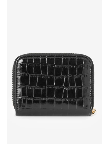 Dámská peněženka z přírodní kůže s zvířecím vzorem Malá  Černá model 21644757 - NOBO