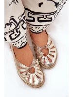 Ploché baleríny z přírodní kůže Zazoo 10179 zlaté