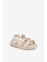 Dětské Sandály Se Zlatým Detalem Béžové Lunessa Dětské Sandály Se Zlatým Detalem Béžové Lunessa
