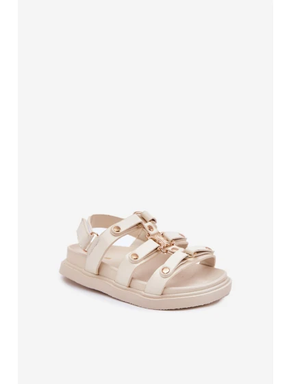 Dětské Sandály Se Zlatým Detalem Béžové Lunessa Dětské Sandály Se Zlatým Detalem Béžové Lunessa
