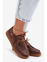 Polobotky z přírodního semiše model 22107525 Hnědé - VINCEZA