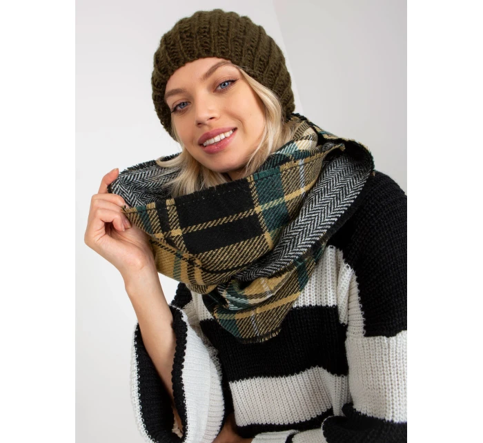 Tunelová šála AT KM 1402.20 černá a béžová