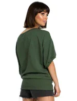 B079 Halenka nadměrné velikosti se zavinovacími detaily - černá B079 Halenka nadměrné velikosti se zavinovacími detaily - černá