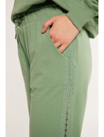 Kalhoty Monnari Tepláky s prolamovanou stuhou Zelená