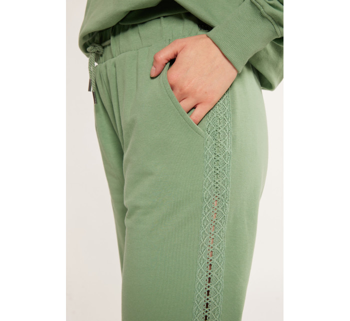 Kalhoty Monnari Tepláky s prolamovanou stuhou Zelená