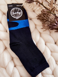 Dámské bavlněné ponožky s modrým vzorem tmavě modrá