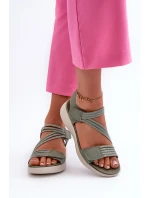 Dámské pohodlné sandály na suchý zip zelená Eladora Dámské pohodlné sandály na suchý zip zelená Eladora