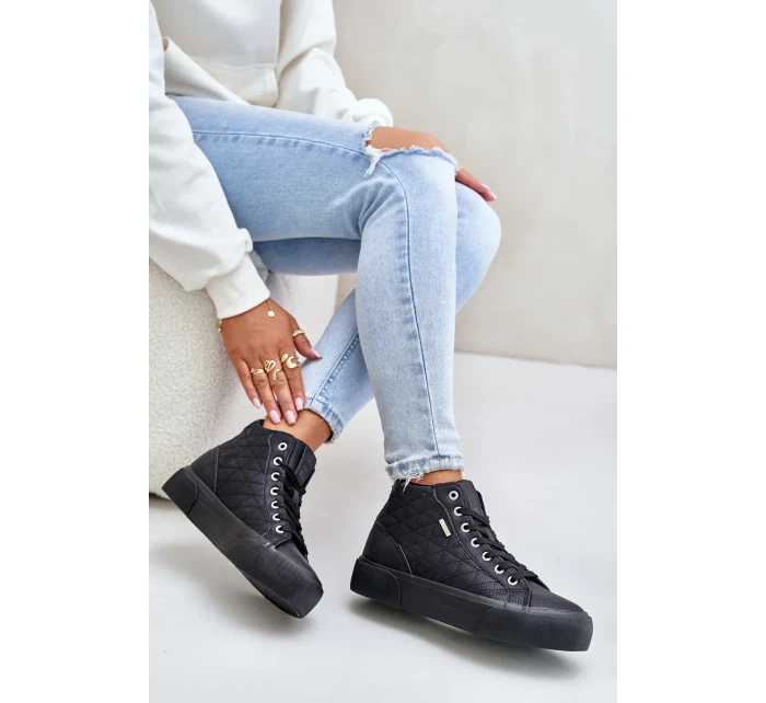 Zateplené Dámské Tenisky S Prošíváním Big Star Černé