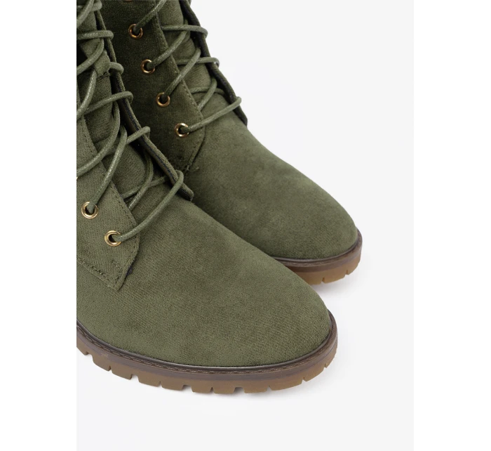 Praktické zelené dámské kotníčkové boty platforma Praktické zelené dámské kotníčkové boty platforma