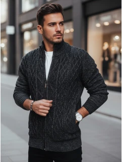 Pánský rozepínací svetr tmavě šedý FashionStreet WX2252z