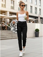 Jeansy damskie mom fit z wysokim stanem czarne model 22120944 - FashionStreet