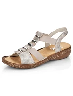 Dámské pohodlné nazouvací sandály model 22050522 - Rieker Dámské pohodlné nazouvací sandály model 22050522 - Rieker