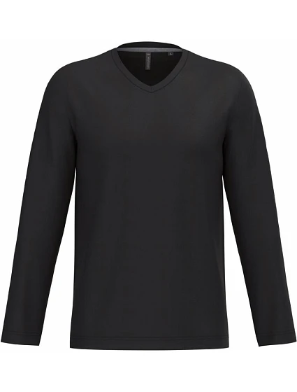 Kariban K 358 Pánské tričko do V s dl. rukávem 20.K358 black Kariban K 358 Pánské tričko do V s dl. rukávem 20.K358 black