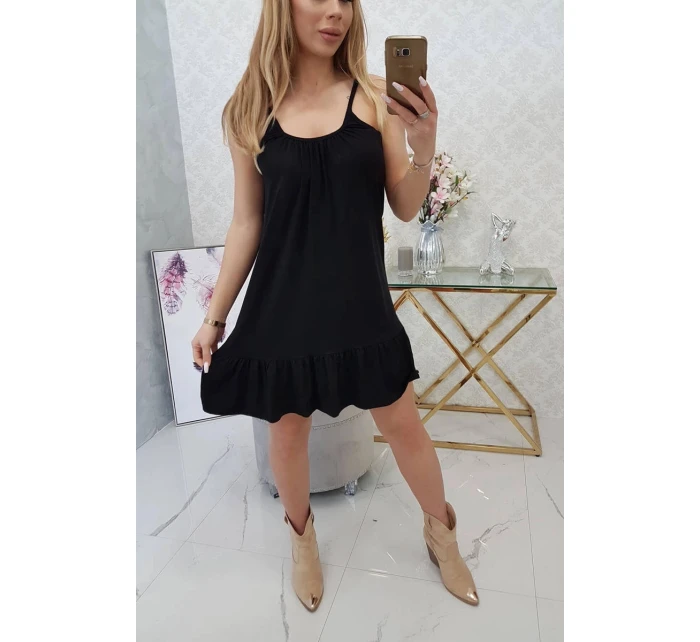 Šaty s model 21752900 páskem černé - K-Fashion