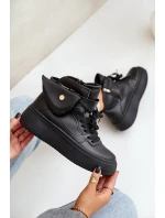 Vysoké sneakersy s kapsou na platformě černé Saramis Vysoké sneakersy s kapsou na platformě černé Saramis