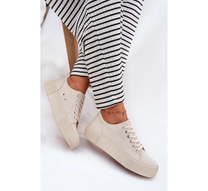 Dámské Textilní Tenisky Big Star model 21693225 Béžové - Big Star Shoes Dámské Textilní Tenisky Big Star model 21693225 Béžové - Big Star Shoes