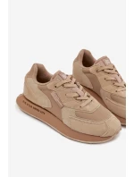 Kožené Sneakersy Pánské Big Star OO174298 Hi-Poly System Béžové Kožené Sneakersy Pánské Big Star OO174298 Hi-Poly System Béžové