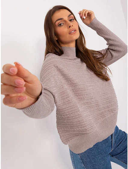 Sweter AT SW model 18884756 ciemny bezowy - FPrice