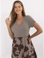 Sukienka DHJ SK model 21142065 ciemny bezowy - FPrice