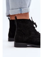 S.Barski dámské kotníkové boty se vzorem, černé S.Barski dámské kotníkové boty se vzorem, černé