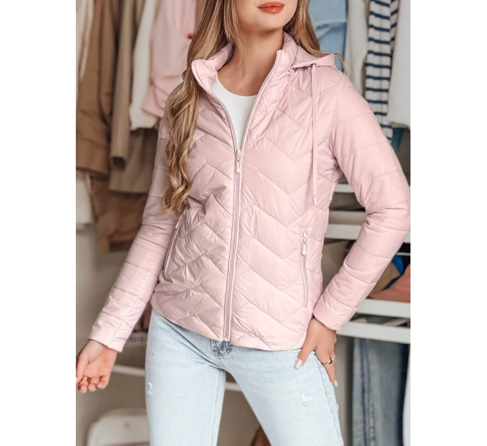 Dámská přechodná prošívaná bunda ZIPZAB světle růžová FashionStreet TY4866