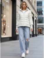 Dámská prošívaná bunda s kapucí bílá FashionStreet ty5355