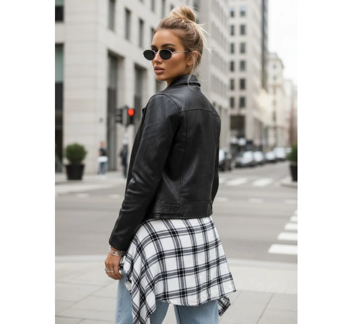 Dámská kožená bunda ramones černá FashionStreet TY5538