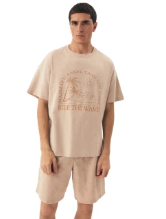 Pánské pyžamo 42604 Sand - HENDERSON