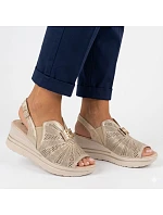 Dámské kožené sandály na platformě gold M.Daszynski model 22072440