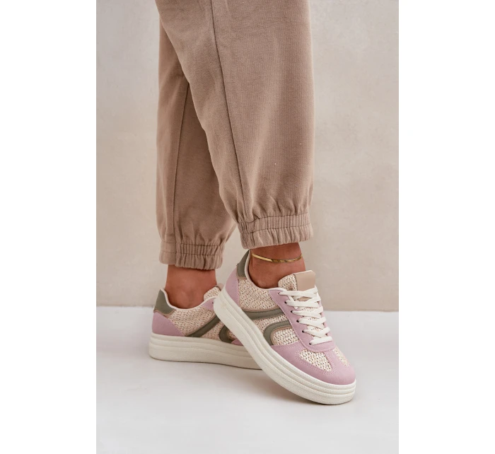 Dámské tenisky s pletením na platformě model 21680864 - Boto