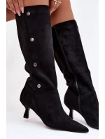 Dámské kozačky s ozdobnými detaily Hovelle – černé Dámské kozačky s ozdobnými detaily Hovelle – černé