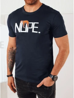 Pánské tmavě modré tričko s potiskem FashionStreet RX5358