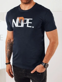 Pánské tmavě modré tričko s potiskem FashionStreet RX5358